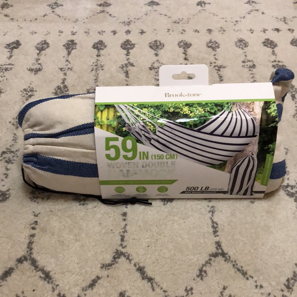 Brookstone 59” Woven Double Hammock - NWT - See pictures for 2 different colors - Picture 3 of 10